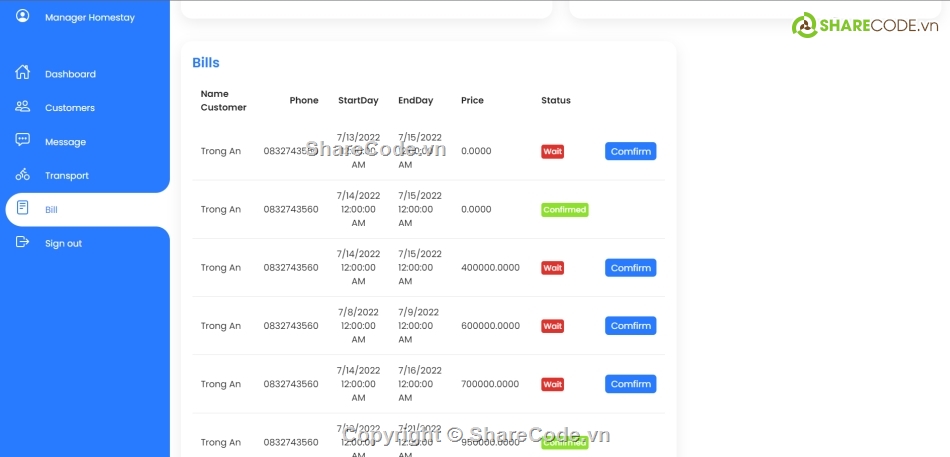 Quản lý khách sạn mvc asp.net,Code booking homestay,Full code Quản lý khách sạn,Code quản lý khách sạn ASP.net API